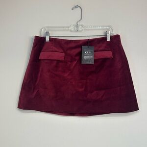 J. Crew Burgundy red velvet Mini Skirt holiday Christmas size 10 NWT